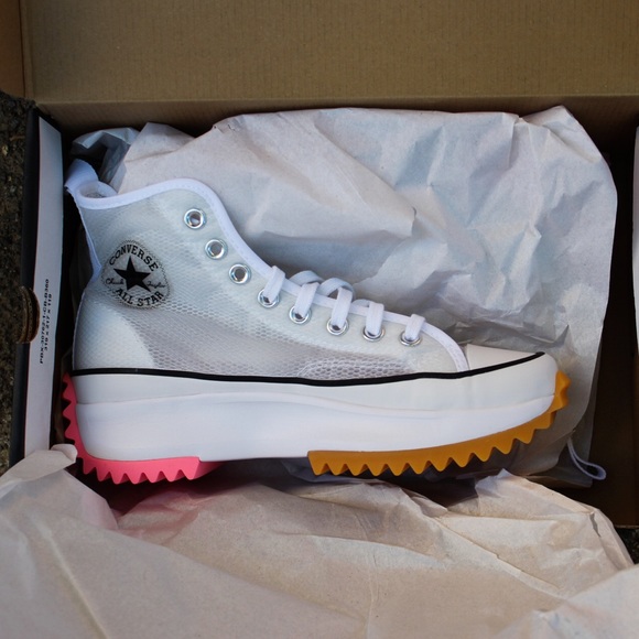converse run star hike white pink